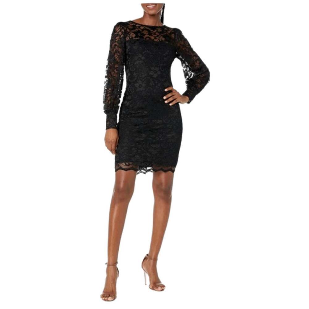 Karen Kane Women's Lace Boatneck Dress Black Size Medium NWT